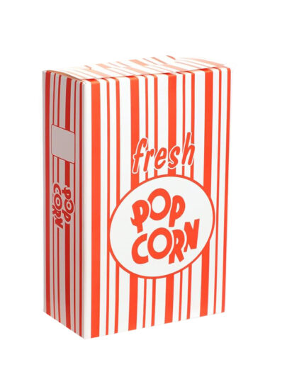 Red & White Close Top Popcorn Boxes