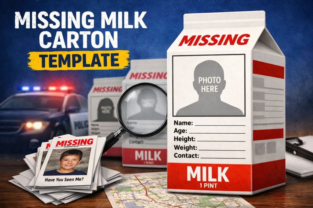 Missing Milk Carton Template