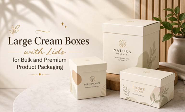 Large Cream Boxes with Lids