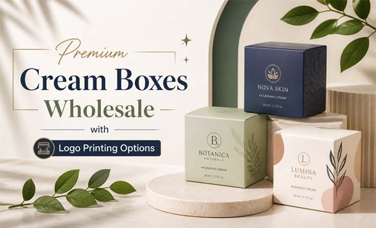 Premium Cream Boxes Wholesale with Logo