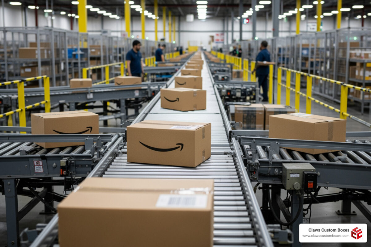 reverse tuck packaging fulfillment center conveyor line