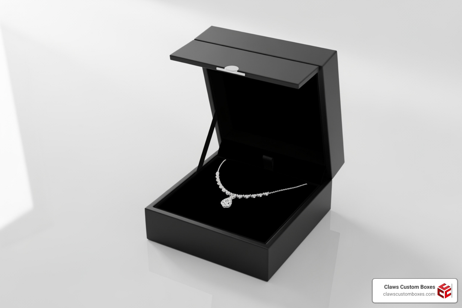 luxury magnetic jewelry box showing premium unboxing experience