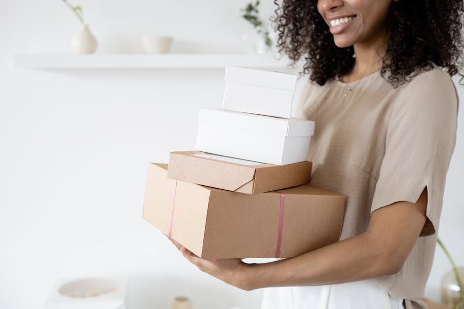 custom tuck boxes on a retail shelf small business branding packaging